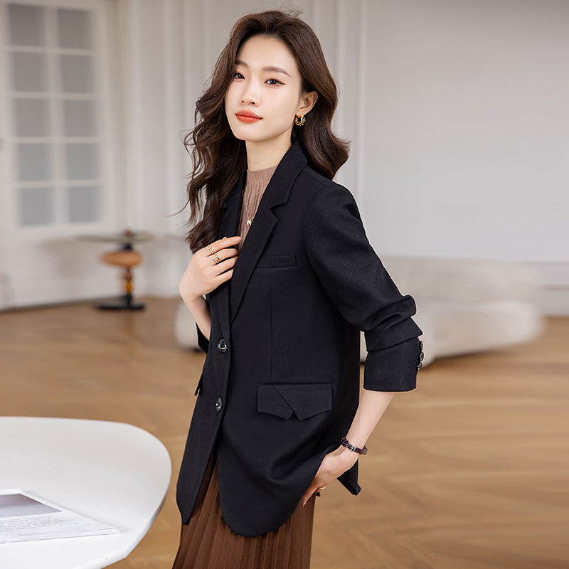 黑色小西裝外套女秋冬2023秋季新款高級感女士氣質小個子春秋西服