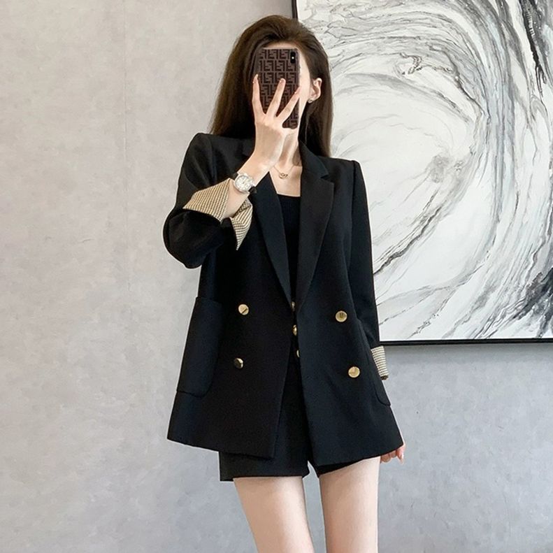 高級感小個子西裝外套女寬鬆顯瘦2024新款春秋季韓版休閒西服上衣