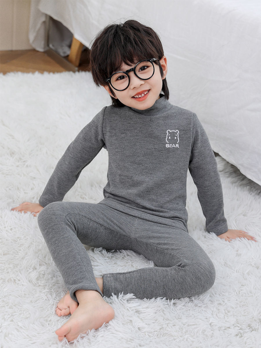  Autumn and Winter Boys and Girls New Children's Cartoon Warm Pajamas Autumn Clothes and Autumn Pants Home Clothing Baby Sets