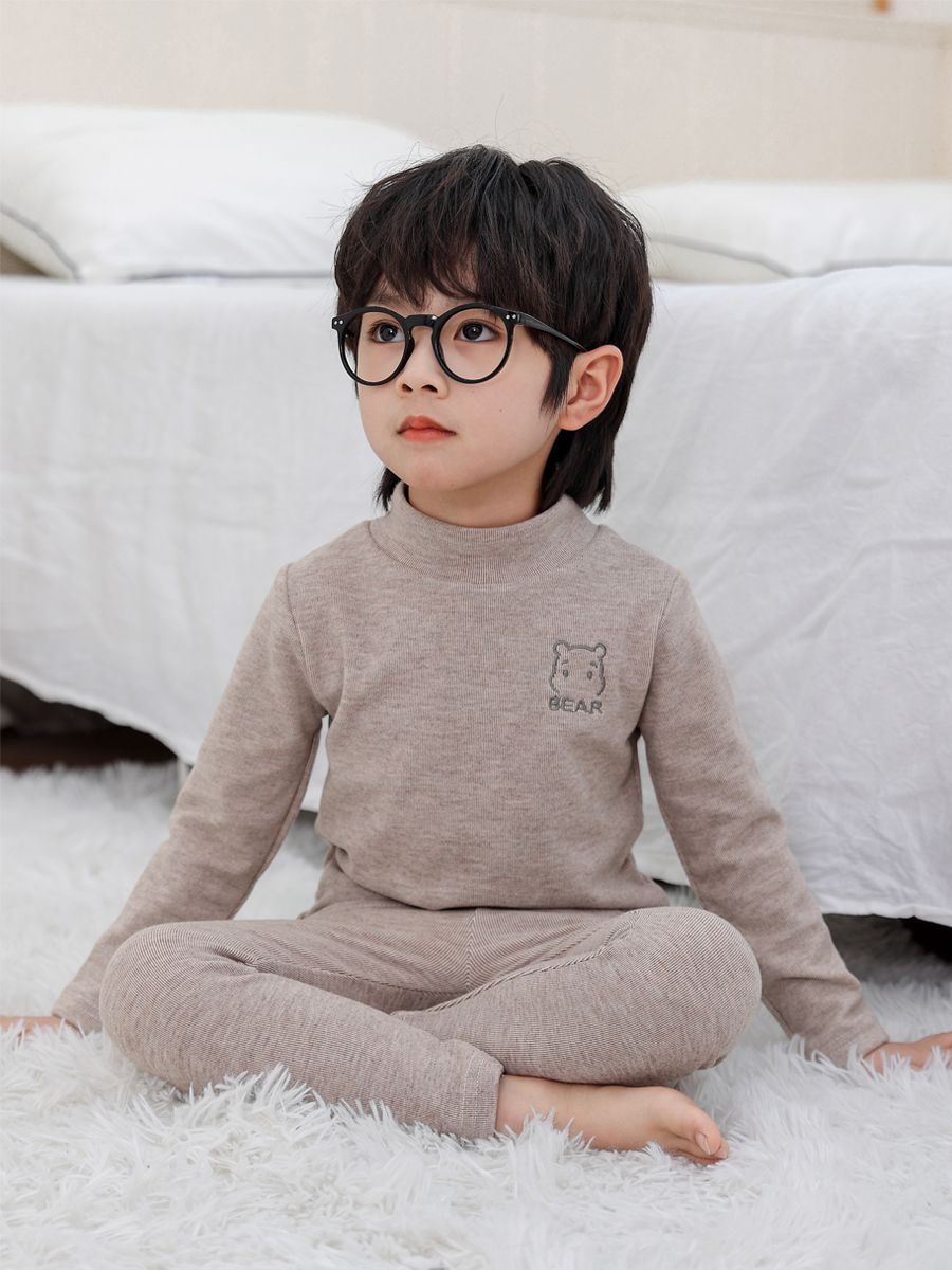  Autumn and Winter Boys and Girls New Children's Cartoon Warm Pajamas Autumn Clothes and Autumn Pants Home Clothing Baby Sets