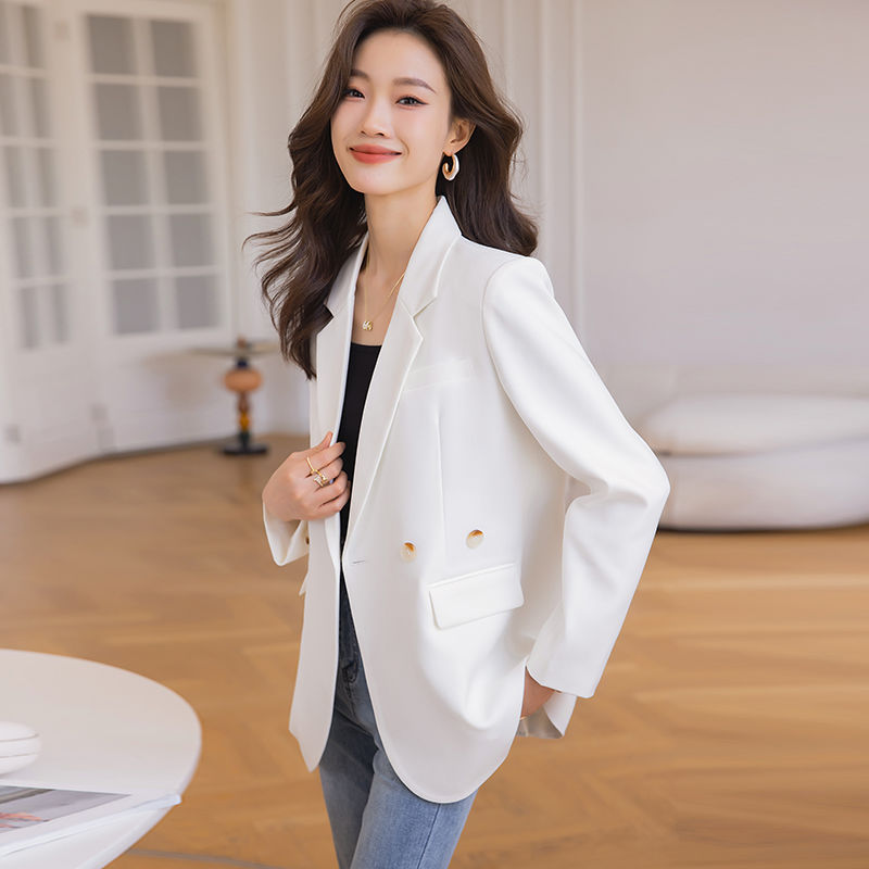 白色西裝外套女秋冬2023新款小個子氣質職業高級感休閒小西服上衣