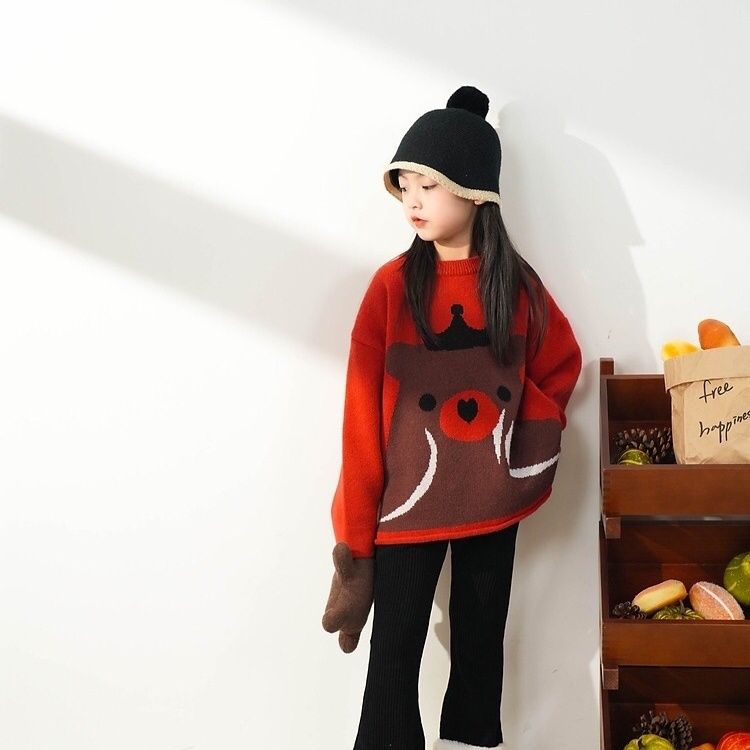 New autumn and winter children's sweaters, girls' sweaters, Korean style loose Korean style medium thick princess style high-end