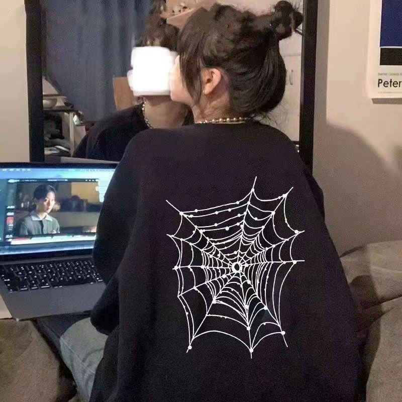 復古小眾設計感衛衣女美式2023新款衛衣男女秋冬款小個子圓領外穿
