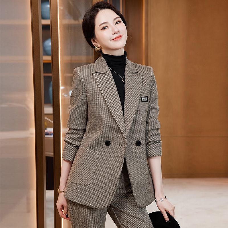 高端西服套褲女秋冬2023新款經理通勤工作服高端職業西裝套裝正裝