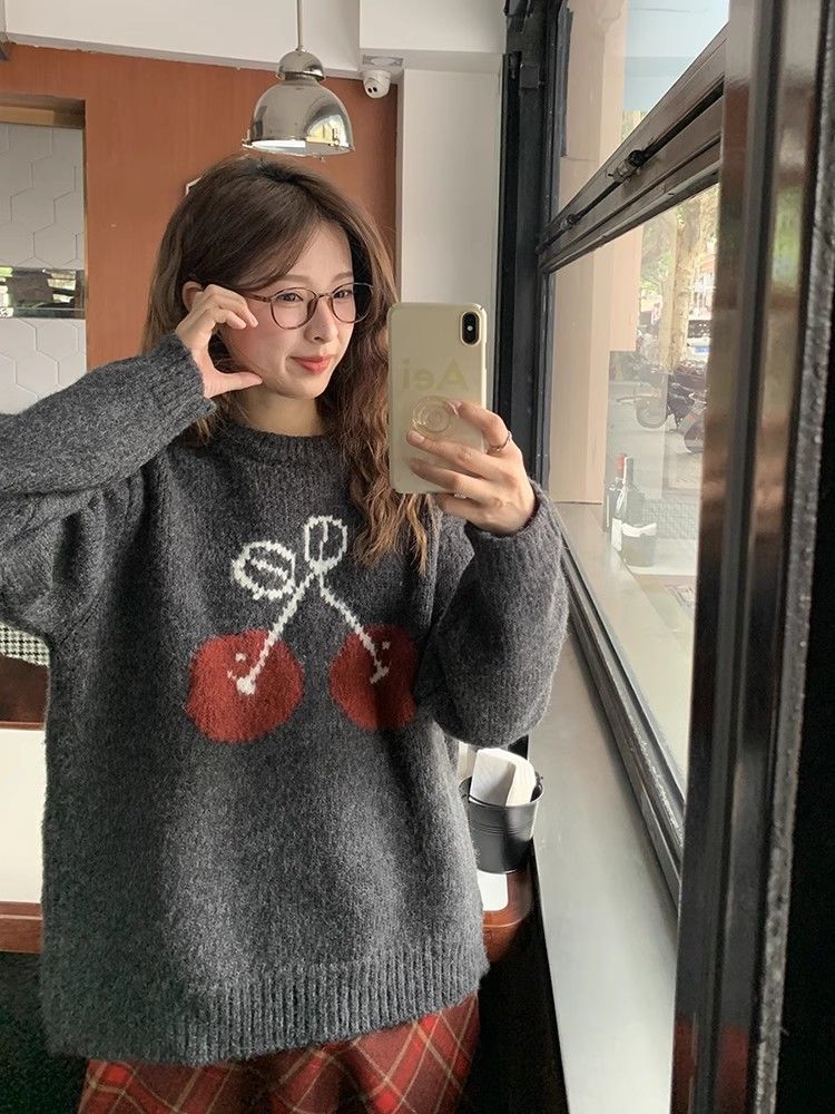 韓系復古毛衣女學生秋冬新款寬鬆慵懶風軟糯套頭加厚針織衫外套潮
