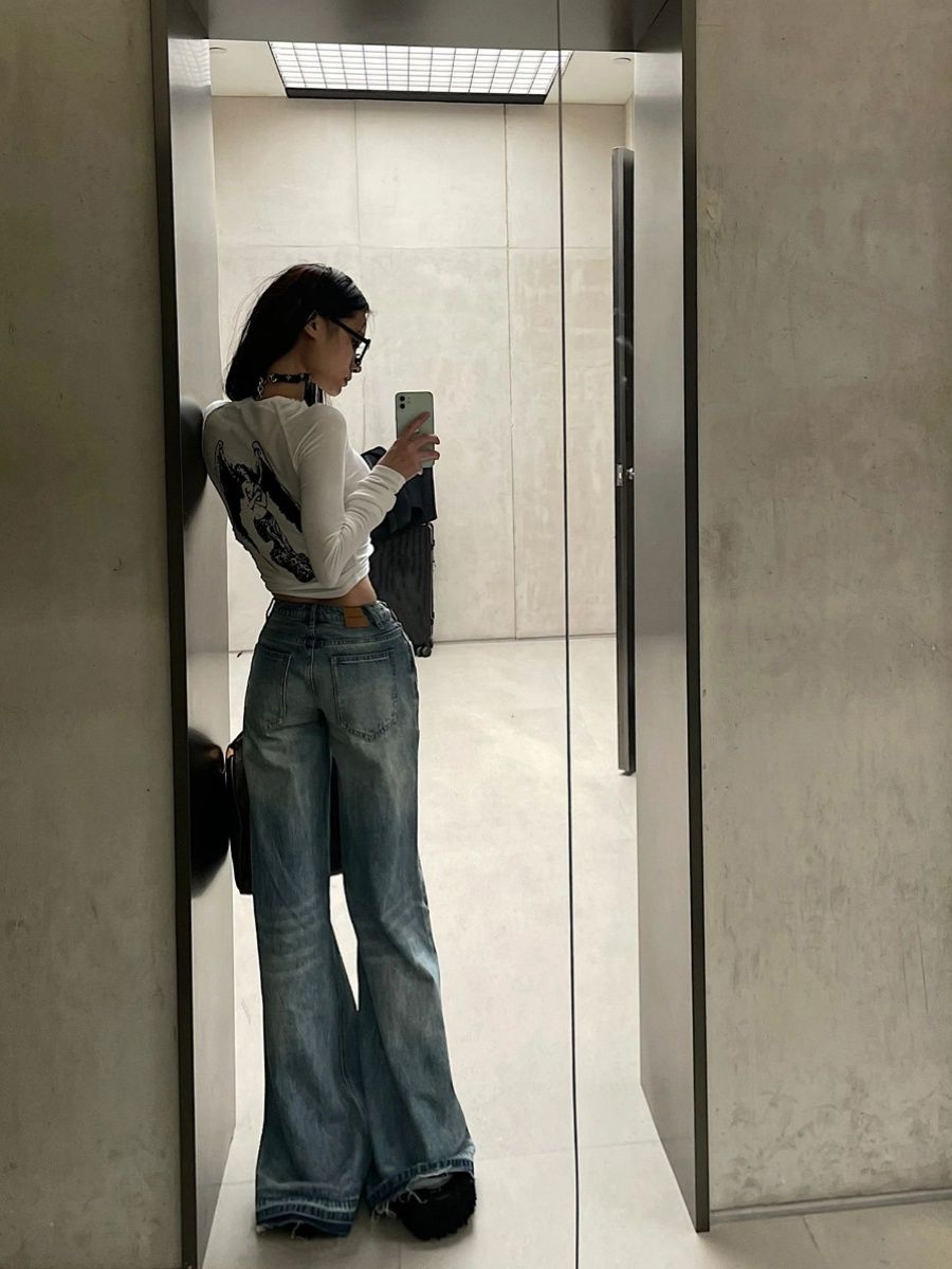 原創植絨印花甜辣妹2023新款打底衫女秋冬款修身顯瘦長袖上衣潮流