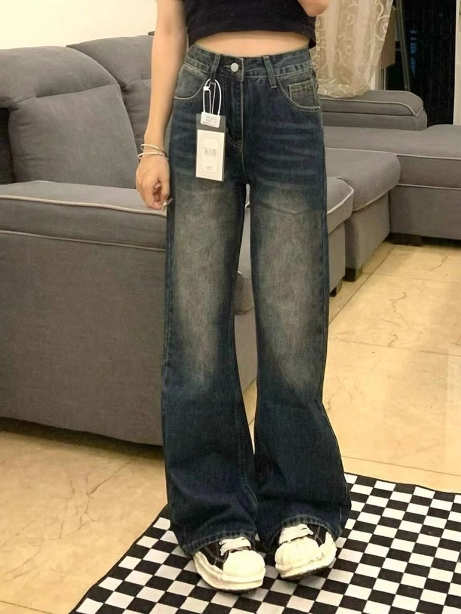 加絨微喇叭褲女冬季新款小個子褲子高街ins潮高腰顯瘦牛仔馬蹄褲