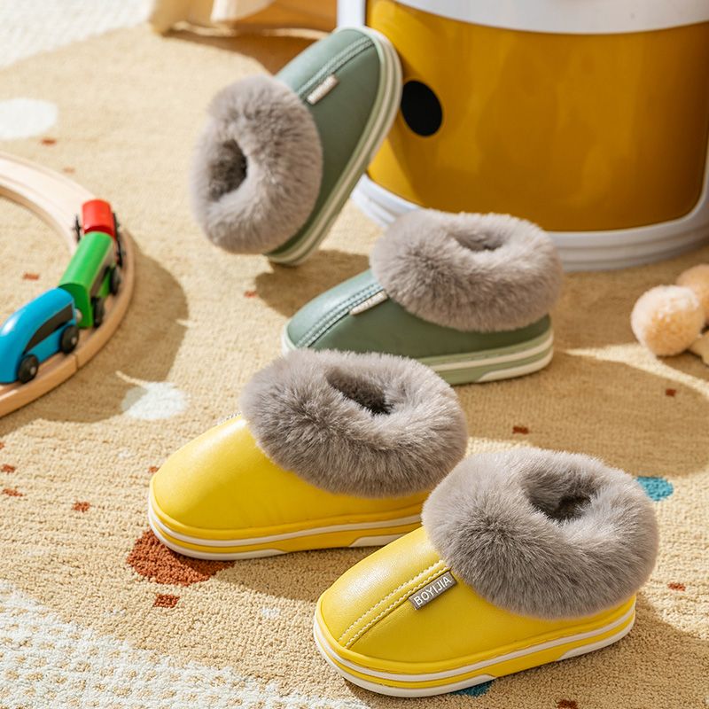 【超实用】儿童防水棉拖鞋男童加厚冬季保暖防滑毛拖鞋女童雪地靴