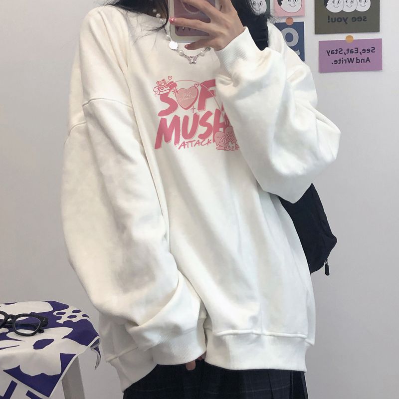 衛衣女秋季新款2023年韓版ins設計感印花寬鬆顯瘦上衣慵懶風百搭