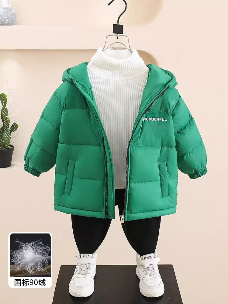 男童羽絨服90白鴨絨冬季2023新款洋氣兒童加厚外套寶寶冬裝小童裝