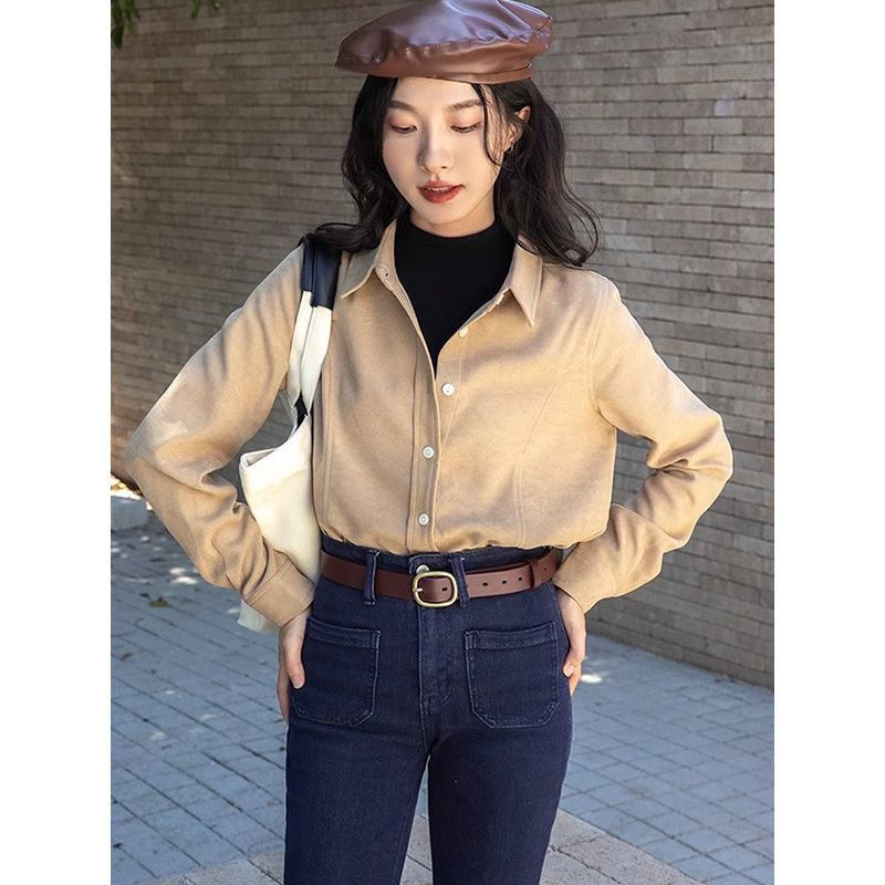 法式設計感小眾復古港味輕熟襯衫女百搭秋冬疊穿打底襯衣外穿外套