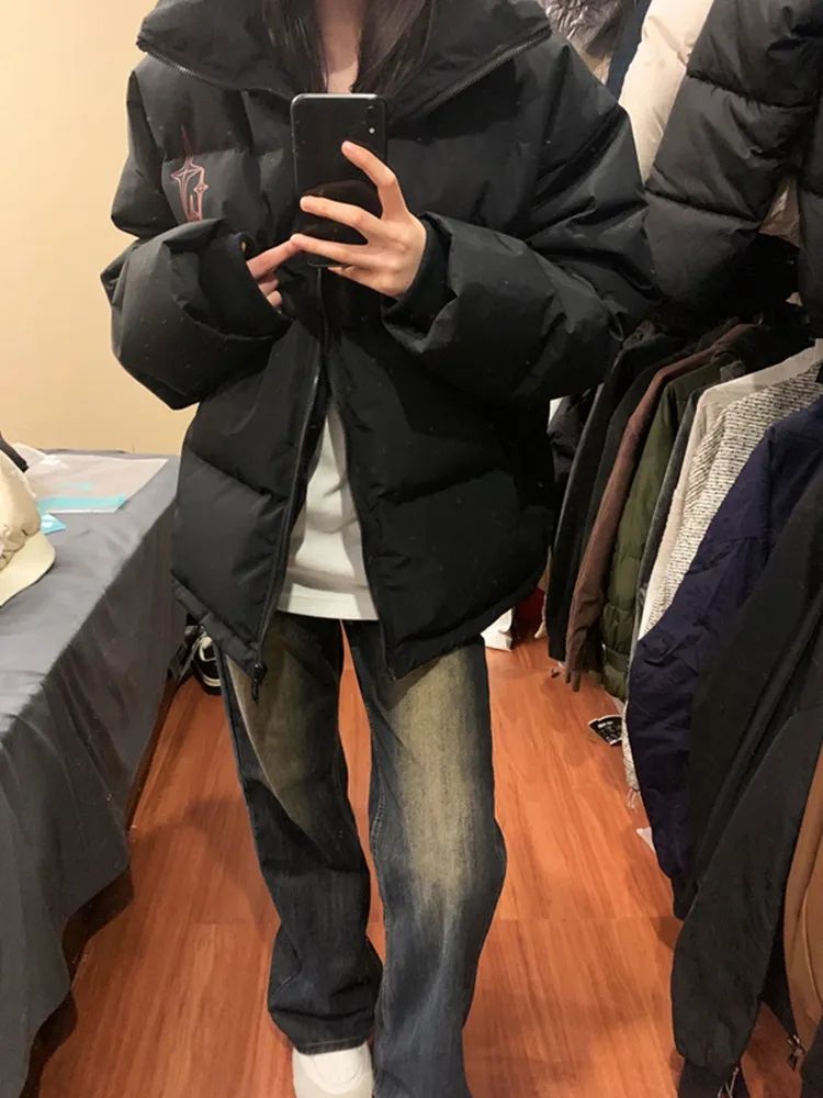 美式復古微喇牛仔褲女高腰2023秋冬新款做舊直筒闊腿喇叭褲子ins