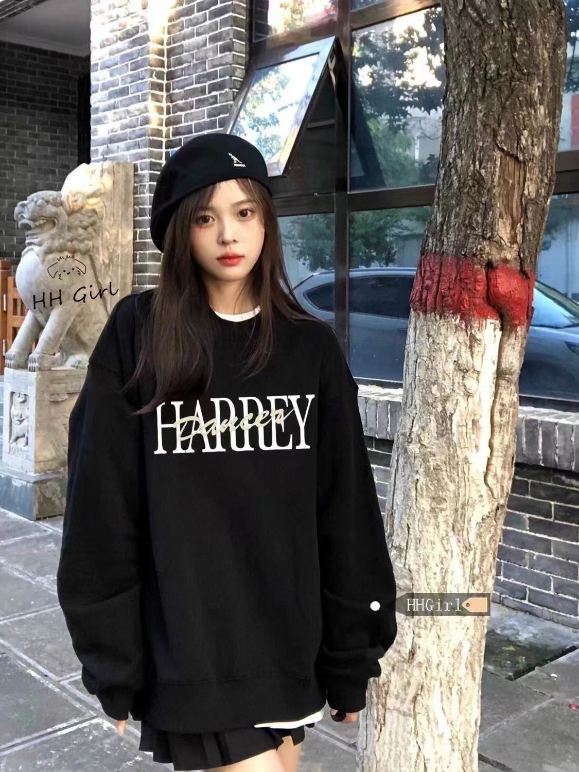 衛衣女秋冬加絨加厚復古氣質設計感小眾寬鬆字母外套長袖上衣潮