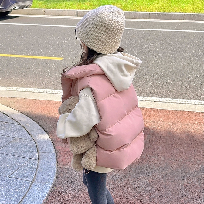 女童棉服马甲冬装新款中大童保暖女孩洋气加厚冬季马夹外穿潮