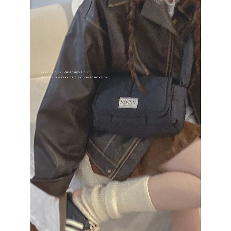 Autumn and winter down bags for women 2023 new trendy Korean nylon cloth small square bag casual versatile shoulder bag crossbody bag