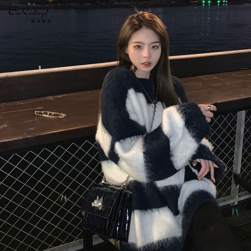軟糯慵懶風毛衣女秋冬新款溫柔風寬鬆顯瘦辣妹百搭潮上衣