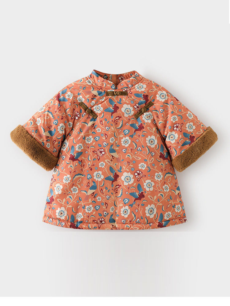 女童連衣裙新年服旗袍秋冬季加厚保暖間棉漢服兒童冬裝女寶寶裙子