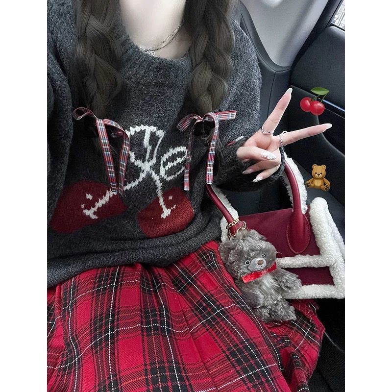 2023新款爆款日系復古提花軟糯毛衣女秋冬慵懶風高級感超好看上衣