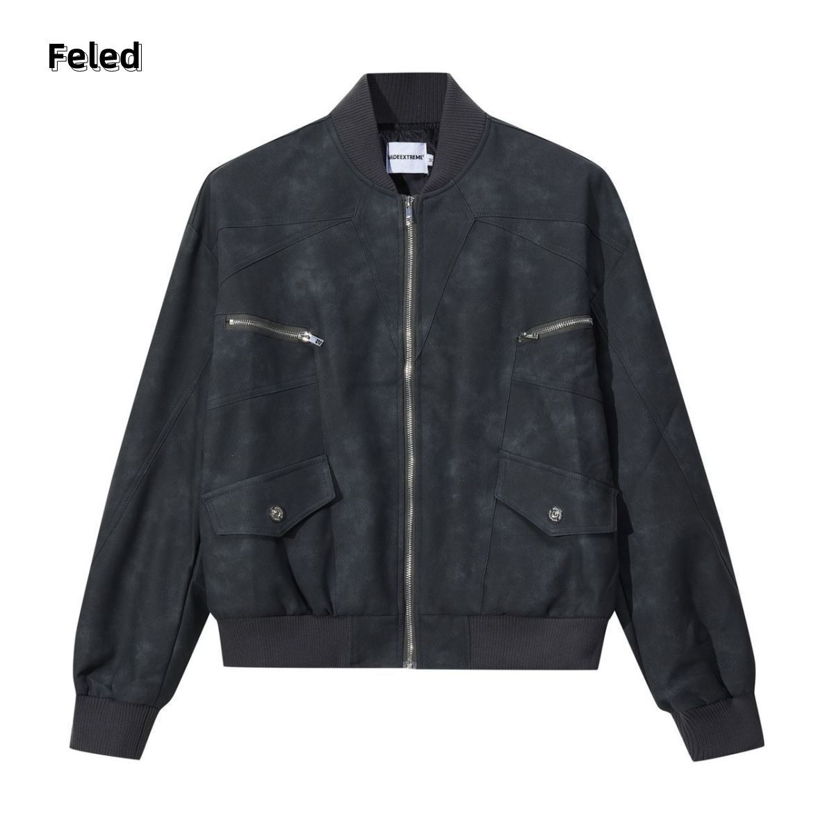 Feila Denton autumn and winter high-end American retro street thickened quilted zipper pocket jacket men's and women's trendy jacket