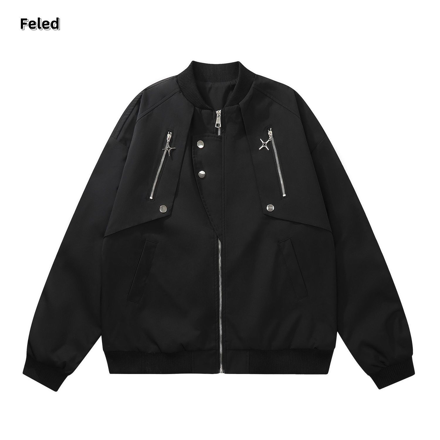 Feila Denton design multi-zipper flight suit jacket for men and women in autumn and winter versatile casual couple jacket trendy tops