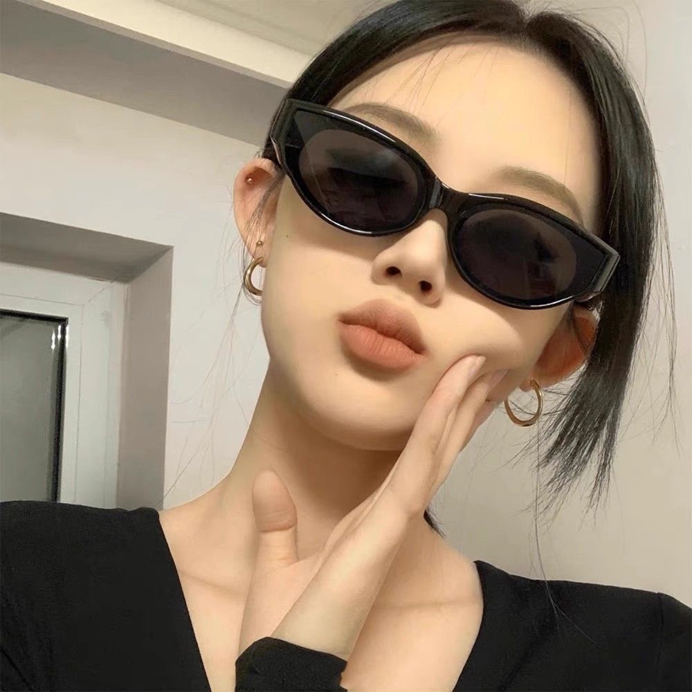 貓眼墨鏡女復古高級感ins顯瘦顯臉小夏季防曬小臉圓臉小框太陽鏡