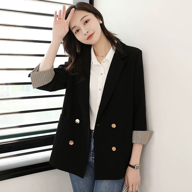 Small blazer women's autumn and winter 2023 new Korean style casual high-end temperament casual quilted suit top