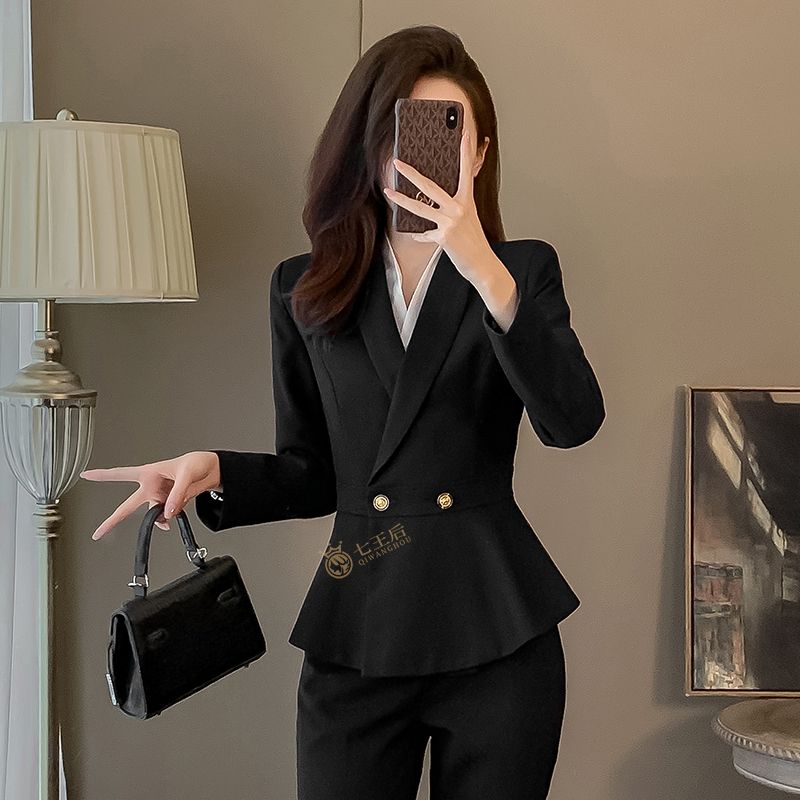 High-end professional suit suit for women, autumn and winter fashion temperament, workplace sales department jewelry store manager work clothes formal wear