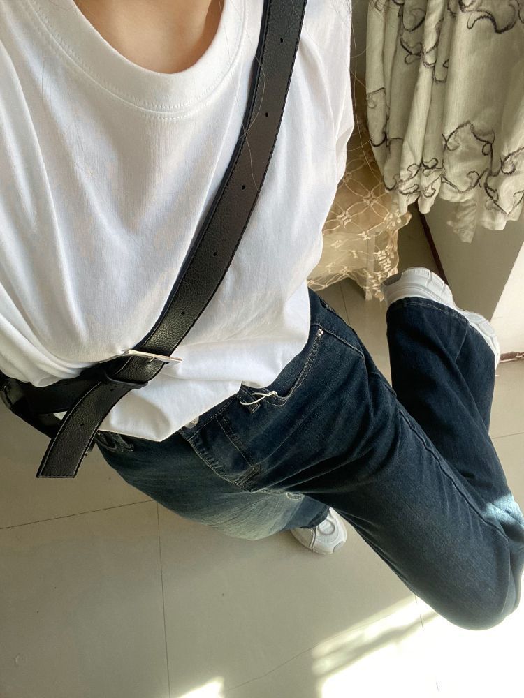 復古秋冬款百搭闊腿加絨牛仔褲女做舊高腰直筒寬鬆顯瘦休閒褲子ns