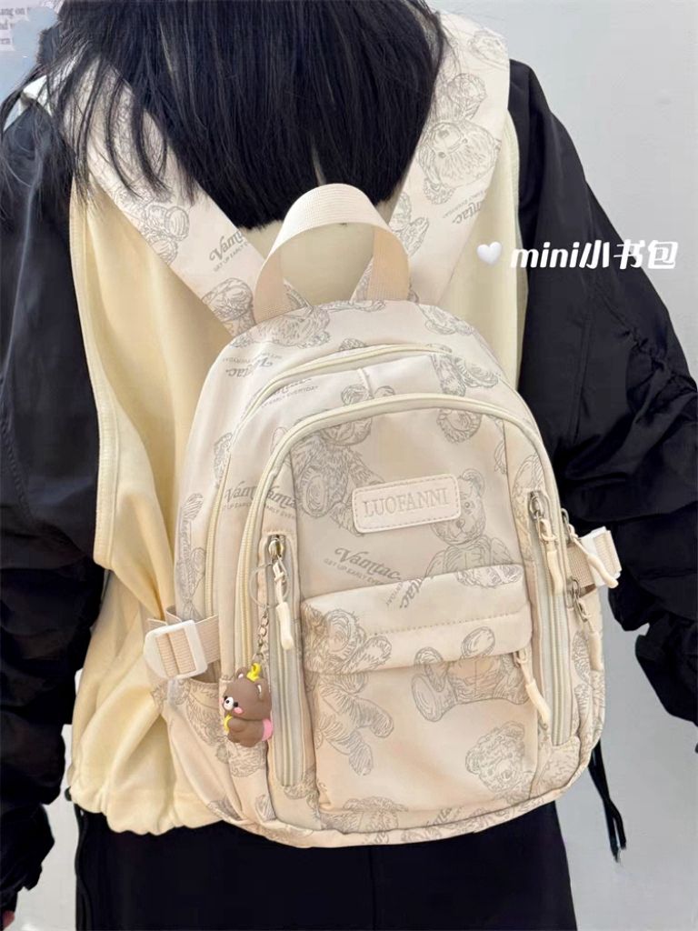 韓國ins復古風小熊少女小書包女日系休閒百搭迷你雙肩包mini背包