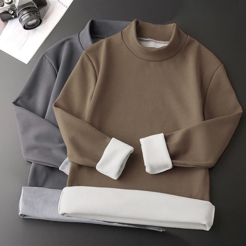 Buy one and get one pair of German velvet plus velvet thick warm turtleneck men's sweatshirt autumn and winter Korean version slim T-shirt bottoming shirt