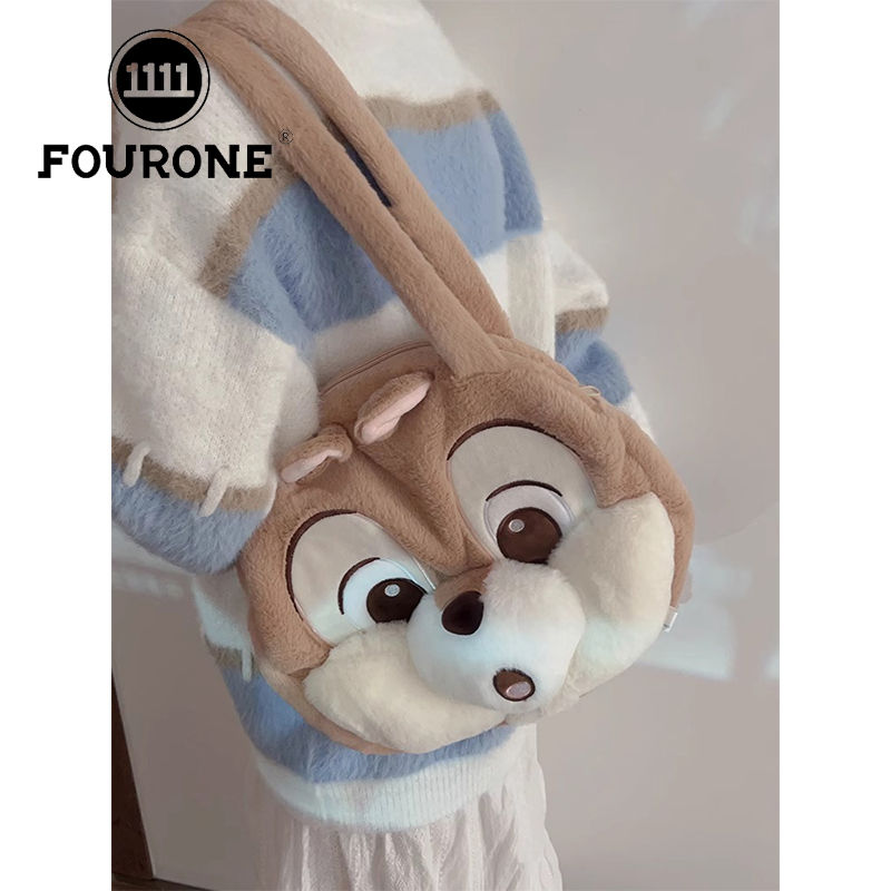 Cute plush bag autumn and winter new trendy shoulder armpit bag cartoon animation versatile furry bag