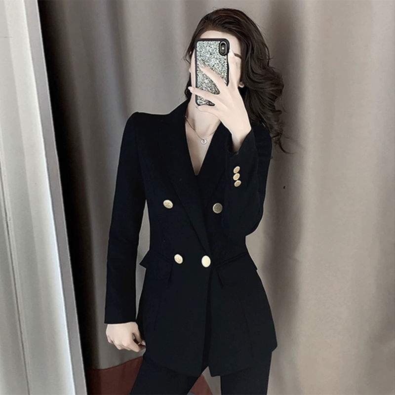 High-end small suit, feminine, slim, workplace, high-end goddess style, business formal suit, jacket, work clothes
