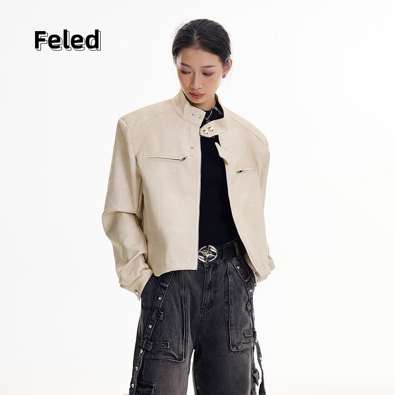 Feira Denton autumn and winter new niche design retro jackets for men and women loose casual high-end all-match leather jackets