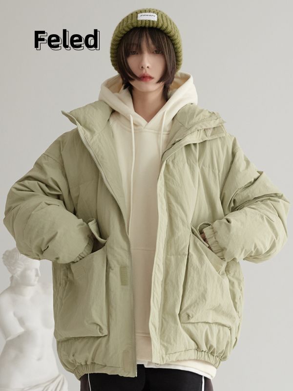 飛拉丹頓秋冬新款加絨加厚保暖棉服外套男女小眾設計感情侶潮上衣
