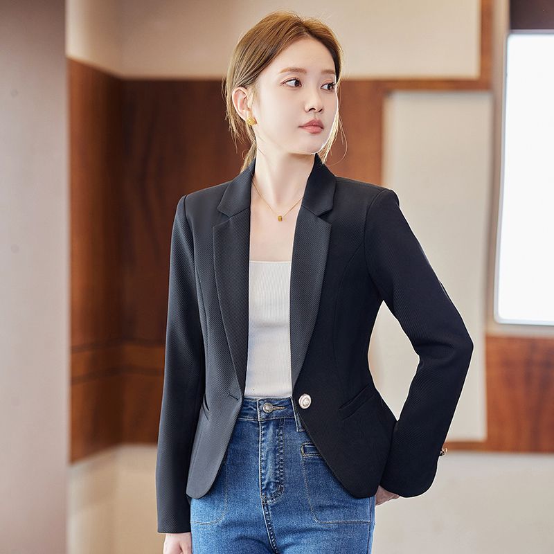 黑色小西裝外套女春秋2023新款爆款氣質女神范西服時尚小個子上衣