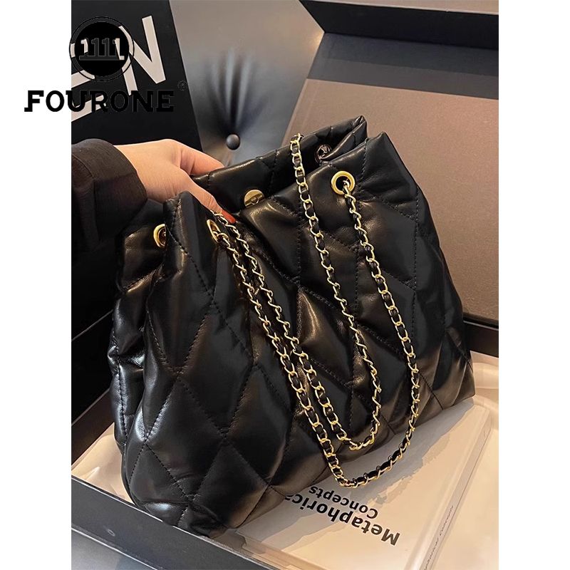 High-end texture large-capacity bag new autumn and winter fashion rhombus tote bag chain shoulder crossbody bag