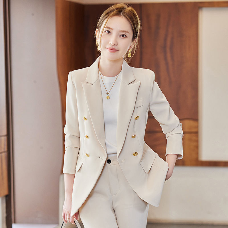 高端西服套裝女秋冬新款高級感氣質女神范職業裝休閒小西裝外套女