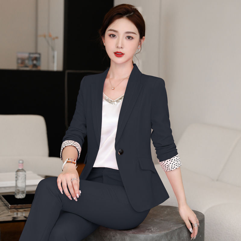 黑色西裝套裝女氣質高端休閒小個子西服外套大學生面試職業工作服