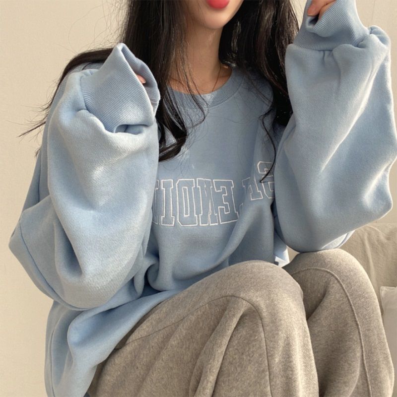 Dame 2023 ny hættetrøje med løstsiddende forår, efterår, vinter og tyk frakke med ekstra bomuldshættetrøje, plus size pink_voghion.com