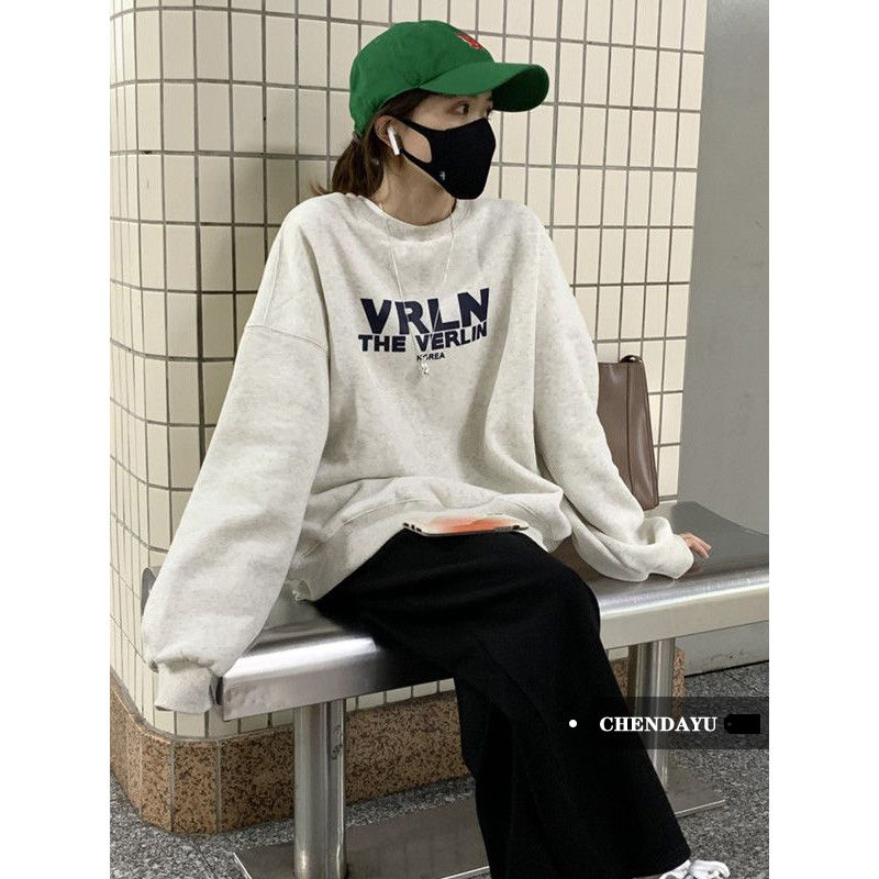 陳大鈺寬鬆顯瘦小個子衛衣女無帽秋冬新款美式加絨加厚外套上衣潮