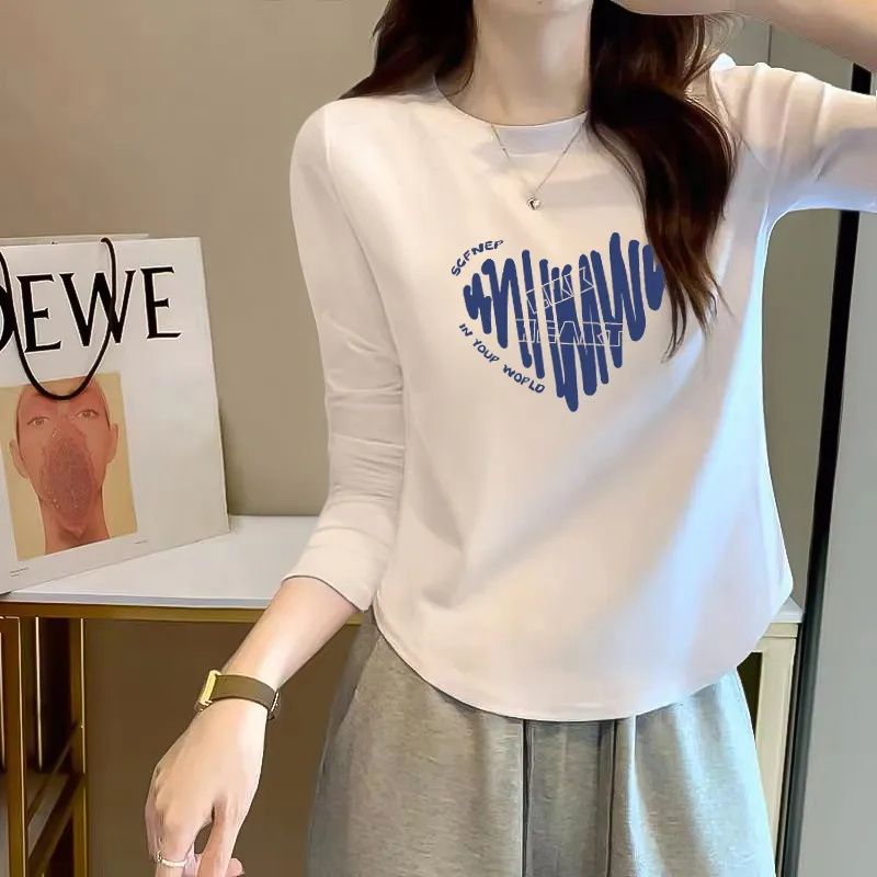 不規則設計感小眾正肩純棉長袖t恤女秋冬加絨內搭打底衫短款外穿