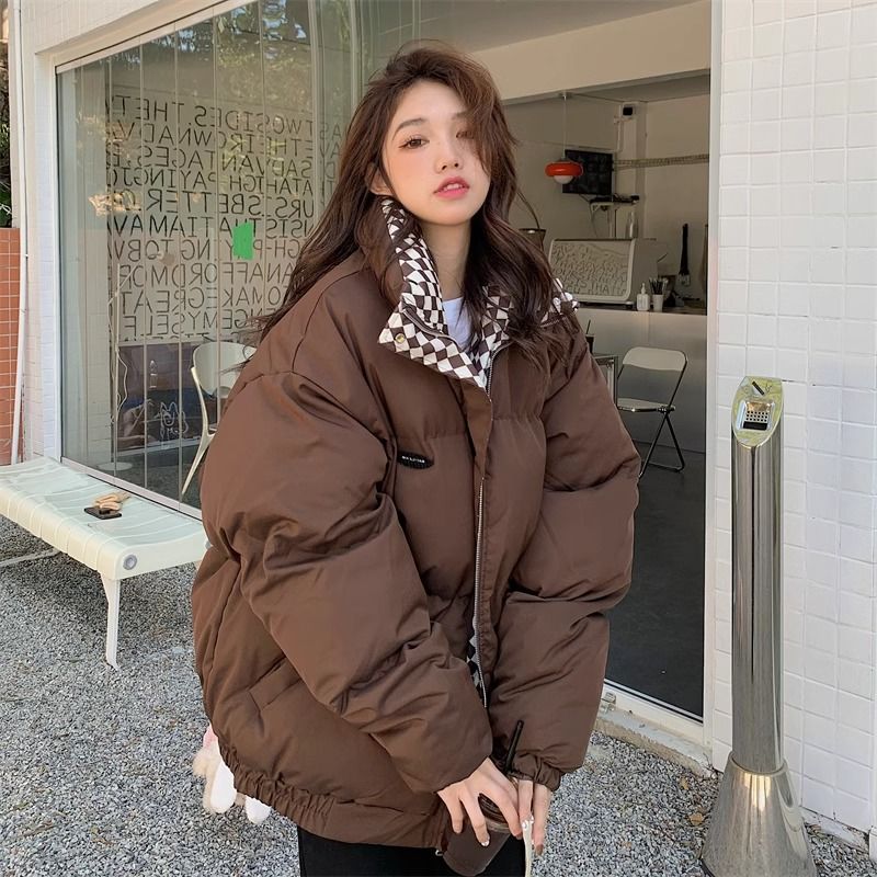 大碼胖妹妹200斤女棉服冬季加厚新款麵包服棉襖oversize棉衣外套