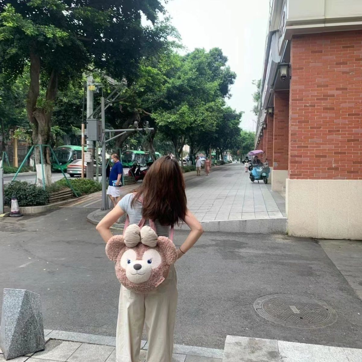 小熊可愛毛絨乖巧時尚單肩包送女友小眾生日禮物潮托特包大容量