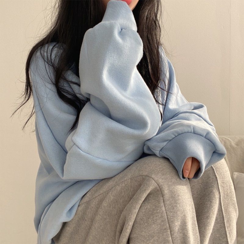 Dame 2023 ny hættetrøje med løstsiddende forår, efterår, vinter og tyk frakke med ekstra bomuldshættetrøje, plus size pink_voghion.com