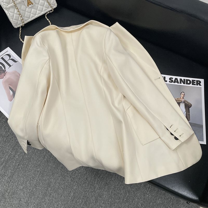 Black blazer women's autumn and winter new style small medium-length loose casual suit tops commuting professional wear