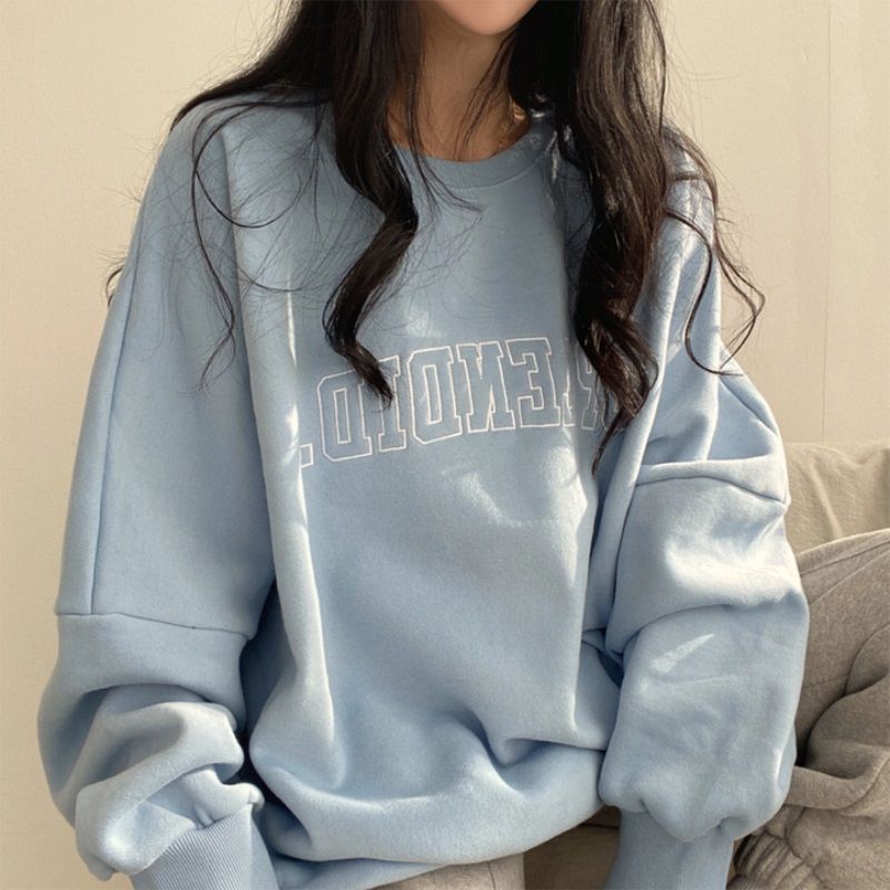 Dame 2023 ny hættetrøje med løstsiddende forår, efterår, vinter og tyk frakke med ekstra bomuldshættetrøje, plus size pink_voghion.com