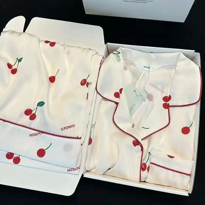 冰絲秋季長袖睡衣女春秋夏款2023新款夏季冰絲家居套裝兩件套