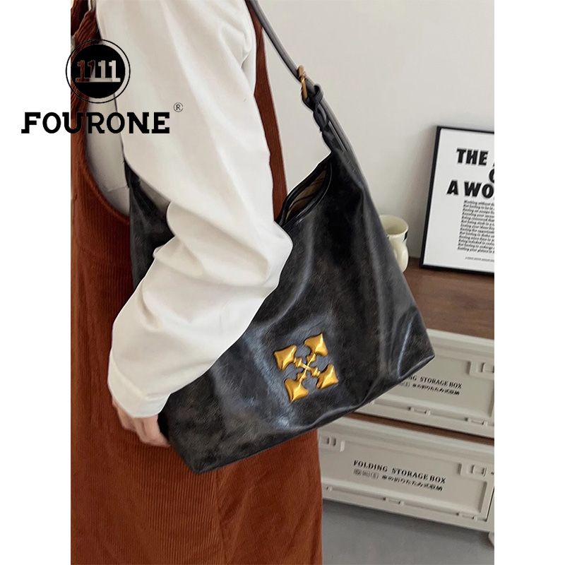 Large-capacity commuter bag women's new single shoulder underarm bag student class casual retro tote bag