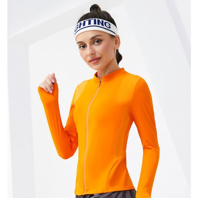 范斯蒂克立领运动夹克女速干跑步防风健身外套显瘦瑜伽服拉链外套