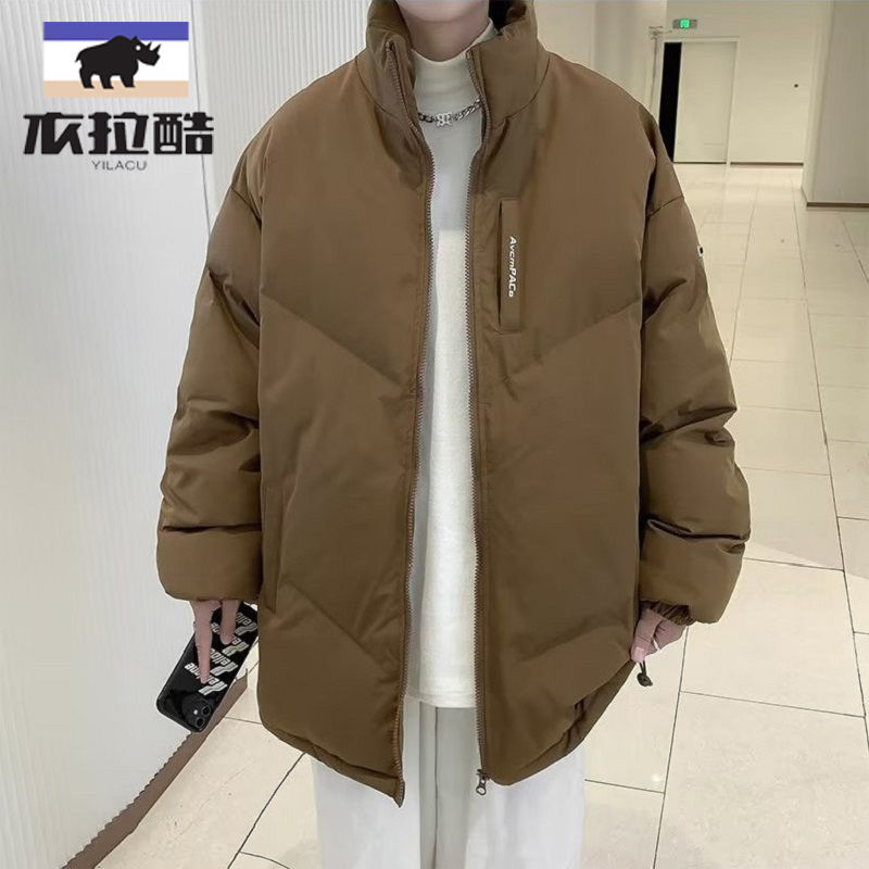 學生男秋冬寬鬆立領麵包服潮牌加厚休閒棉衣百搭時尚潮流韓系外套